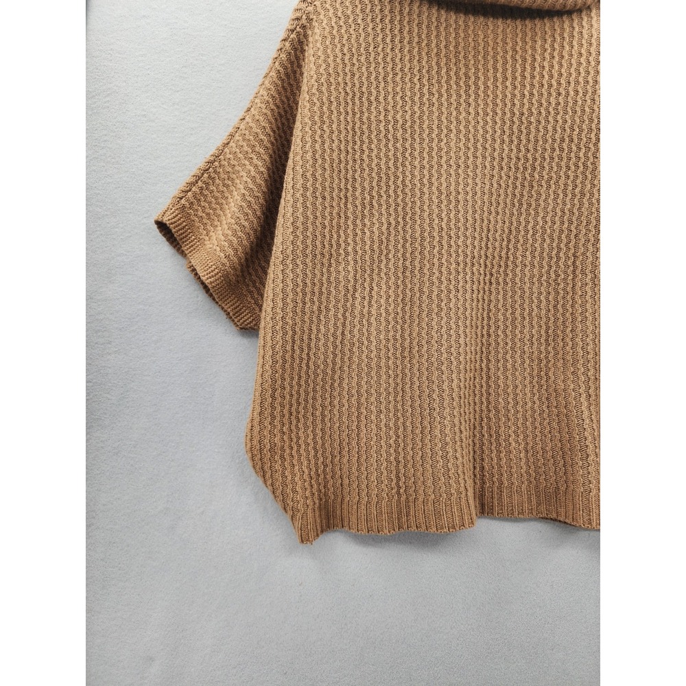 Massimo Dutti Italian Yarn Wool Cashmere Cowl Neck Poncho Sweater‎ Brown Medium - Picture 11 of 15